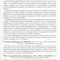 0941 - Page 915 - Analyses. Neurologie. Études spéciales. Organes des sens. Rapports entre la stase papillaire et la dilatation des ventricules au cours des tumeurs cérébrales, par J. Bollack. Thèse de Paris, 1919... / La fausse héméralopie des tabétiques, par Ch. Lafon. Annales d'oculstique... / Signe d'Argyll Robertson unilatéral par éclat d'obus intraorbitaire, par J. Bollack. Archives d'ophtalmologie...