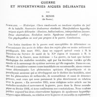 1041 - Page 1011 - Mémoires originaux. Psychiatrie. I. Guerre et hyperthymies aiguës délirantes, par R. Benon...