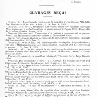 1077 - Page 1047 - Analyses. Psychiatrie. Études générales. Sémiologie. De l'angoisse considérée comme la traduction subjective d'un état sympathicotonique, par Euzière et Margarot. Sud. méd... / Ouvrages reçus