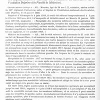 1172 - Page 1138 - Société de neurologie de Paris. Séance du 3 novembre 1921. Communications et présentations. V. Foix et bouttier / VI. Tumeur intra-médullaire de nature complexe. Prolifération épithéliale et glieuse avec hématomyélite et cavité médullaires : syndrome de compression lente de la moelle, avec période de rémission, et syndrome sympathique à type irritatif, par Mme J. Dejerine et M. J. Jementié. (Travail du service des grands blessés nerveux de l'Hôpital Institution nationale des invalides et du laboratoire de la Fondation Dejerine à la Faculté de médecine)