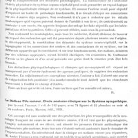 1327 - Page 1289 - Analyses. Psychiatrie. Bibliographie. Le sympathique et les systèmes associés, par A.-G. Guillaume. Préface du Pr Pierre Marie... Masson, édit. Paris, 1921 / Le réflexe pilo-moteur. Etude anatomo-clinique sur le système sympathique, par André Thomas... Paris. Masson, édit., 1921