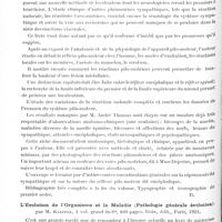 1328 - Page 1290 - Analyses. Psychiatrie. Bibliographie. Le réflexe pilo-moteur. Etude anatomo-clinique sur le système sympathique, par André Thomas... Paris. Masson, édit., 1921 / L'évolution de l'organisme et la maladie (Pathologie générale évolutive), par M. Klippel... Doin, édit., Paris, 1921