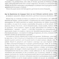 1330 - Page 1292 - Analyses. Psychiatrie. Bibliographie. L'évolution de l'organisme et la maladie (Pathologie générale évolutive), par M. Klippel... Doin, édit., Paris, 1921 / Sur la restitution du langage dans un cas d'athasie corticale mixte. Thèse de doctorat manuscrite (Régime transitoire), par Fritz Ganglott..., 1921