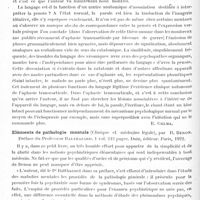 1332 - Page 1294 - Analyses. Psychiatrie. Bibliographie. Contribution à l'étude de l'aphasie transcorticale, par Chenaut, Thèse de doctorat, manuscrite (Régime transitoire)..., 1920 / Eléments de pathologie mentale (Clinique et médecine légale), par R. Benon. Préface du Professeur Balthazard... Doin, éditeur. Paris, 1922