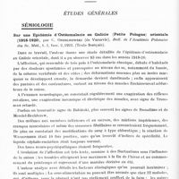 0148 - Page 116 - Analyses. Neurologie. Études générales. Sémiologie. Sur une épidémie d'ostéomalacie en Galicie (Petite Pologne) orientale (1918-1920), par C. Orzechowski... Bull. de l'Académie polonaise des sc. méd... (Texte français)
