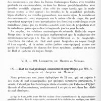 0280 - Page 248 - Société de neurologie de Paris. Séance du 7 février 1924. Communications et présentations. VII. MM. Lhermitte, Bourguina et Nicolas / IX. Etat de mal prolongé, conscient et apyrétique, par MM. A. Souques et Jacques de Massary
