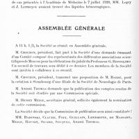 0428 - Page 396 - Société de neurologie de Paris. Séance du 6 mars 1924. Communications et présentations. VIII. Sept cas d'intoxication oxycarbonée avec signes cliniques d'atteinte du névraxe, par MM. Ch. Bourdillon et Edw. Hartmann / Assemblée générale