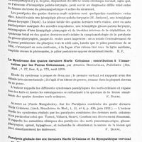 0431 - Page 399 - Analyses. Neurologie. Études spéciales. Nerfs crâniens. Les troubles de l'innervation glosso-pharyngo-laryngée et les quatre dernières paires crâniennes, par F. J. Collet, Journ. de méd. de Lyon... / Le syndrome des quatre derniers nerfs crâniens ; contribution à l'innervation par les paires crâniennes, par Andréa Roccavilla, Policlinico (Sez. Med...) / Paralysie globale des six derniers nerfs crâniens et dusympathique cervical par blessure de guerre, par d'Oelsnitz et Lucien Cornil, Bull. et mém. de la Soc. méd. des hôpitaux de Paris...