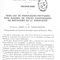 0433 - Page 401 - Mémoires originaux. Neurologie. I. Deux cas de paraplégies pottiques avec examen de pièces anatomiques. Du mécanisme de la paraplégie, par M. Etienne Sorrel et Mme Sorrel-Dejerine