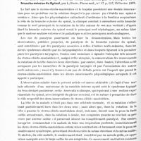 0502 - Page 470 - Analyses. Neurologie. Études spéciales. Encéphale. Tumeur latente des lobes frontaux (tubercule solitaire). Syndrome d'hypertension crânienne, par A. Cerné et A. Halipré... / Nerfs crâniens. De l'influence exercée sur le sterno-cléido-mastoïdien par la paralysie de la branche externe du spinal, par L. Bard. Presse méd...