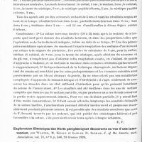 0522 - Page 490 - Analyses. Neurologie. Études spéciales. Nerfs périphériques. Sutures nerveuses tardives pour blessures de guerre : résultats éloignés, par L. Féré. Thèse de Paris, 1920 / Exploration électrique des nerfs périphériques découverts en vue d'une intervention, par Walter, M. Kraus et Samuel D. Ingham. J. of the Americ. med. Association...