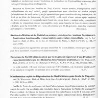 0532 - Page 500 - Analyses. Neurologie. Études spéciales. Nerfs périphériques. L'invalidité dans la paralysie du nerf cubital, par J. Lévy-Valensi. Paris méd... / Section du médian et du cubital au poignet, et de tous les tendons fléchisseurs. Restitution fonctionnelle remarquable après suture immédiate, par A. Lapointe. Bull. et mém. de la Soc. de chirurgie de Paris... / Paralysie du nerf médian soulevé par le fragment supérieur d'une fracture de l'extrémité inférieure de l'humérus. Intervention. Guérison, par Ch. Dujarier. Bull. et mém. de la Soc. de chirurgie de Paris... / Manifestation rapide de régénération du nerf médian après greffe de Nageotte, par Ch. Walther. Bull. et mém. de la Soc. de chirurgie de Paris...