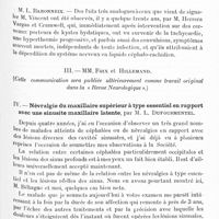 0613 - Page 577 - Société de neurologie de Paris. Séance du 1er mai 1924. Communications et présentations. II. Paraplégie spasmodique. Concordance des réflexes de défense avec l'arrêt du lipiodol. Difficultés du diagnostic étiologique et gravité d'une décision opératoire, par MM. Souques et Terris / III. MM. Foix et Hillemand / IV. Névralgie du maxillaire supérieur à type essentiel en rapport avec une sinusite maxillaire latente, par M. L. Dufourmentel