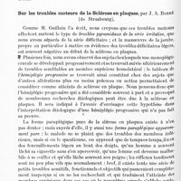 0732 - Page 696 - Ve Réunion neurologique internationale annuelle. 30-31 mai 1924. Communications. Troubles moteurs. Forme cérébello-pyramidale de la sclérose en plaques. Rire spasmodique, par A. Souques (présentation de malades) / Sur les troubles moteurs de la sclérose en plaques, par J. A. Barré...