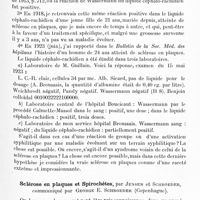 0821 - Page 785 - Ve Réunion neurologique internationale annuelle. 30-31 mai 1924. Communications. Etiologie. Sclérose en plaques et syphilis, par M. Henri Dufour / Sclérose en plaques et spirochètes, par Jensen et Schroeder, communiqué par Georges E. Schroeder...