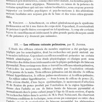 0843 - Page 807 - Société de neurologie de Paris. Séance du 5 juin 1924. Communications et présentations. II. Syndrome des noyaux gris de la base et des voies extra-pyramidales. Troubles psycho-moteurs atypiques, par MM. H. Claude et H. Codet / III. Les réflexes cutanés palmaires, par E. Juster