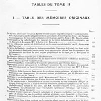 0005 - Page 1 - Année 1926. Tables du tome II. I. Table des mémoires originaux