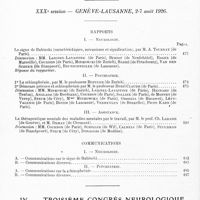 0008 - Page 4 - Année 1926. Tables du tome II. III. Congrès des aliénistes et neurologistes de France et des pays de langue française / IV. Troisième Congrès neurologique des pays du Nord