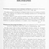 0163 - Page 111 - Analyses. Bibliographie. Le centième anniversaire de la naissance de Charcot, par Stefan K. Pienkowski. Neurologie Polonaise... / Handbuch der Neurologie des Ohres, publié sous la direction du Pr G. Alexander et du Pr O. Marburg..., Urban et Schwarzenberg, 1926 / Syndromes des nerfs de la queue de cheval, par J.-N. Péron, Thèse de Paris, 1926...