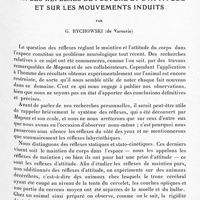 0197 - Page 145 - Mémoires originaux. II. Sur les réflexes de posture et d'attitude et sur les mouvements induits, par G. Bychowski...