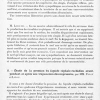 0504 - Page 452 - Réunion neurologique de Strasbourg (Filiale de la Société de neurologie de Paris). Séance du 17 janvier 1926. Communications et présentations. I. Troubles réflexes et trophiques intenses de la main après une blessure légère du médian au poignet, par le Dr Folly... / II. Étude de la pression du liquide céphalo-rachidien avant, pendant et après une trépanation décompressive, par MM. Folly et Liéou