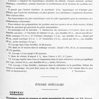 0561 - Page 505 - Analyses. Neurologie. Études générales. Technique. Technique pour la coloration du système nerveux quand il est pourvu de ses étuis osseux. Quelques formules de fixation pour la méthode à l'argent réduit de Cajal, et leur résultats dans les centres nerveux et les terminaisons nerveuses périphériques, par Fernando de Castro... Travaux du laboratoire de recherches biologiques de l'Université de Madrid... / Études spéciales. Cerveau. Empyème, abcès du poumon et abcès secondaires du cerveau, par MM. Boinet, J. Pieri et Ismenein. Com. méd. des Bouches-du-Rhône...