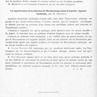 0694 - Page 638 - Sociétés. Réunion annuelle du groupement d'études oto-neuro-oculistiques et neuro-chirurgicales. Séance du 14 novembre 1926. Deux cas de neuro-myélite optique, par P. Van Gehuchten / La signification de la réaction de Wassermann dans le liquide céphalo-rachidien, par M. Desneux