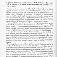 0108 - Page 52 - Société de neurologie de Paris. Séance du 5 janvier 1928. Communications et présentations. A propos du procès-verbal de la précédente séance. A propos de la communication de MM. Guillain, Bertrand et N. Péron : « Tumeur de la moelle et des racines », par M. L. Cornil
