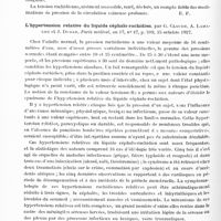 0210 - Page 150 - Analyses. Neurologie. Études générales. Sémiologie. Tension rachidienne et pression veineuse profonde, par Arnault Tzanck et Paul Renault. Bulletins et mémoires de la Soc. médicale des hôpitaux de Paris... / L'hypertension relative du liquide céphalo-rachidien, par G. Claude, A. Lamache et J. Dubar. Paris médical...