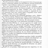 0323 - Page 263 - Société de neurologie de Paris. Séance du 2 février 1923. Communications et présentations. Le syndrome du trou déchiré postérieur. Troubles dysphagiques simulant ceux des néoplasmes oesophagiens, par MM. Jean Lhermitte et N. Kyriaco / Rétraction et inversion avec atrophie du mamelon, consécutives à un zona thoracique, par MM. J. Lhermitte et N. Kyriaco