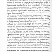 0330 - Page 270 - Société de neurologie de Paris. Séance du 2 février 1923. Communications et présentations. Algie vélo-pharyngée essentielle, alcoolisation, guérison, par M. J.-A. Sicard / Radiothérapie des tumeurs rachidiennes et intrarachidiennes