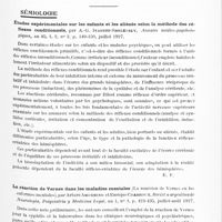 0401 - Page 341 - Analyses. Psychiatrie. Études générales. Sémiologie. Études expérimentales sur les enfants et les aliénés selon la méthode des réflexes conditionnels, par A.-G. Ivanoff-Smolensky, annales médico-psychologiques... / La réaction de Vernes dans les maladies mentales (La reaccion de Vernes en los enfermos mentales), par Arturo Ameghino et Enrique Chabroux, Revist a argentina de Neurologia, Psiquiatria y Medicina Legal...