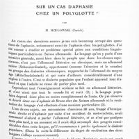 0421 - Page 361 - Mémoires originaux. II. Sur un cas d'aphasie chez un polyglotte, par M. Minkowski...