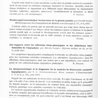 0520 - Page 460 - Analyses. Neurologie. Etudes spéciales. Glandes à sécrétion interne et syndromes glandulaires. Pour une plus exacte connaissance des amas muriformes et des autres inclusions de la pinéale (Per una piu esatta conoscenza degli acervuli e di altri inclusi dell' epiphysis cerebri), par Mario De Mennato. Rassegna de Studi Psichiatria... / Etudes expérimentales sur les fonctions de la glande pinéale, par Rudolf Demel. Mitteilungen aus den Grenzgebielen der Medizin und Chirurgie... / Les rapports entre les affections rhino-pharyngées et les altérations fonctionnelles de l'hypophyse, par Alberto Salmon. Riforma medica... / La symptomatologie et le diagnostic de la maladie de Simmonds (cachexie hypophysaire), par N. A. Schereschewsky. Revue française d'endocrinologie... / Sur la quantité d'iode contenu dans les thyroïdes humaines provenant de diverses localités italiennes (Sulla quantità di iodio contenuta in tiroidi umane di varie località italiane), par L. Castaldi. Riforma medica...