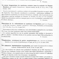 0521 - Page 461 - Analyses. Neurologie. Etudes spéciales. Glandes à sécrétion interne et syndromes glandulaires. Sur la quantité d'iode contenu dans les thyroïdes humaines provenant de diverses localités italiennes (Sulla quantità di iodio contenuta in tiroidi umane di varie località italiane), par L. Castaldi. Riforma medica... / La valeur diagnostique du syndrome oculaire dans la maladie de Flajani-Basedow, par Andrea Ferrannini. Riforma medica... / Association de la sclérodermie au syndrome de Basedow, par C.-J. Parhon et Mme Zoé Caraman. Archivio generale di Neurologia, Psichiatria et Psicoanalisi... / Les adénomes thyréotoxiques impalpables, par Lucien Dautrebande et Albert Lemort. Presse médicale...