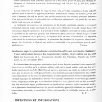 0522 - Page 462 - Analyses. Neurologie. Etudes spéciales. Glandes à sécrétion interne et syndromes glandulaires. Les adénomes thyréotoxiques impalpables, par Lucien Dautrebande et Albert Lemort. Presse médicale... / Carcinome surrénal avec puberté précoce chez un enfant de trois ans (Suprarenal carcinoma with pubertas praecox in a boy three years of age), par Murray B. Gordon et Jefferson Browder. Endocrinology... / Syndrome aigu et spontanément curable d'insuffisance surrénale révélateur d'une tuberculose latente des capsules surrénales, mort subite un an plus tard, par Lemierre et R. Kourilsky. Gazette des hôpitaux, numéro du centenaire... / Infections et intoxications. Encéphalite postvaccinale (Encephalitis after vaccination), par D. Wiersma. Acta Psychiatrica et Neurologica...
