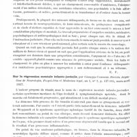 0532 - Page 472 - Analyses. Psychiatrie. Études générales. Sémiologie. La psychiatrie de l'enfance criminelle, par J. Roubinovitch. Hygiène mentale... / Sur la régression mentale infanto-juvénile, par Giuseppe Corberi. Revista Argentina de Neurologia, Psiquiatria et Medecina legal...