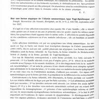 0546 - Page 486 - Analyses. Psychiatrie. Études spéciales. Psychoses congénitales. Nouvelles recherches sur la forme de Spielmeyer-Vogt de l'idiotie amaurotique et son mécanisme biochimique, par G. Marinesco... Encéphale... / Sur une forme atypique de l'idiotie amaurotique, type Vogt-Spielmeyer, par Joseph Russetzki... Encéphale...