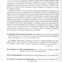 0548 - Page 488 - Analyses. Thérapeutique. Injections intramusculaires et endoveineuses de somnifène, par H. Beaudouin. Pratique méd. française... / Le somnifène dans les états d'agitation (El somnifene en los estados de agitacion), par W. Martinez et F.-J. Rodriguez. Revista de Neurologia Psiquiatria y Medicina Legal del Uruguay...