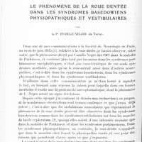 0562 - Page 502 - Mémoires originaux. Le phénomène de la roue dentée dans les syndromes basedowiens physiopathiques et vestibulaires, par le Pr Fedele Negro...