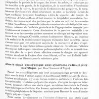 0633 - Page 573 - Société de neurologie de Paris. Séance du 29 mars 1928. Communications et présentations. Syndrome de polioencéphalite subaiguë avec myasthénie isthmo-spinale consécutive à une dengue, par M. Trabaud (présenté par M. le Prof. Claude) / Ataxie aiguë posttyphique avec syndrome radiculo-polynévritique, par René Schrapf...