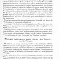 0639 - Page 579 - Société de neurologie de Paris. Séance du 29 mars 1928. Communications et présentations. Épilepsie avec plaques séniles. Les rapports avec l'asystolie, par C.-I. Urechia et S. Mihalescu / Méningite tuberculeuse ayant simulé une tumeur, par C.-I. Urechia
