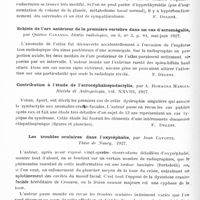 0716 - Page 656 - Analyses. Neurologie. Études spéciales. Dystrophies. Sur la nature de la cutis verticis gyrata et sur sa fréquence dans l'acromégalie (A note on the nature of cutis verticis gyrata or bulldog scalp and cutis striata or cutis sulcata, and particularly on their occurence in caromegaly), par F. Parkes Weber. British J. of Dermatology a. Syphilis... / Observations sur un cas d'acromégalie, par Domenico Liotta. Riforma medica... / Schisis de l'arc antérieur de la première vertèbre dans un cas d'acromégalie, par Quirico Carando. Diario radiologico... / Contribution à l'étude de l'acrocéphalosyndactylie, par A. Romagna Manoia. Rivista di Antropologia... / Les troubles oculaires dans l'oxycéphalie, par Jean Cayotte. Thèse de Nancy, 1927