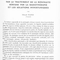 0735 - Page 675 - Mémoires originaux. Sur le traitement de la méningite séreuse par la radiothérapie et les solutions hypertoniques, par Edward Flatau...