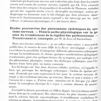 0776 - Page 716 - Société de neurologie de Paris. Séance du 3 mai 1928. Communications et présentations. Dystrophie myotonique. Etude biochimique du syndrome endocrinien, par Marcel Faure-Beaulieu et Georges Desbuquois / Études poursuivies des phénomènes rythmiques du système nerveux. - Théorie patho-physiologique sur la genèse du tremblement de la rigidité des parkinsoniens. - Tremblement et catalepsie, par H. de Jong...