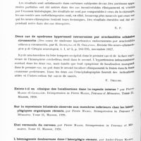 0830 - Page 770 - Analyses. Neurologie. Études spéciales. Cerveau. Domaine et valeur de la thérapeutique par les radiations courtes dans les affections du système nerveux (radiothérapie et curiethérapie des tumeurs cérébrales), par Sluys. Le Scalpel... / Deux cas de syndrome hypertensif intracrânien par arachnoïdite adhésive circonscrite (Dos casos de sindrome hipertensivo endocraneano por arachoiditis adhesiva circunscrita, par E. Dowling et R. Orlando. Revista Oto-neuro-oftalmologica y de Cirugia neurologica...