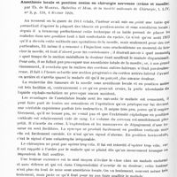 0838 - Page 778 - Analyses. Neurologie. Études spéciales. Moelle. Anesthésie locale et position assise en chirurgie nerveuse (crâne et moelle), par Th. de Martel. Bulletins et mém. de la Société nationale de chirurgie...