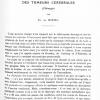 1147 - Page 1055 - IXe Réunion neurologique internationale annuelle. 3-4 juillet 1928. Diagnostic et traitement des tumeurs cérébrales (Chirurgie), par Th. de Martel
