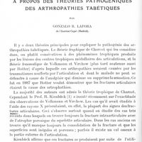 0094 - Page 32 - Mémoires originaux. A propos des théories pathogéniques des arthropathies tabétiques, par Gonzalo R. Lafora...