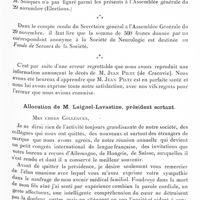 0131 - Page 69 - Société de neurologie de Paris. Séance du 10 janvier 1929. Correspondance / Errata / Allocution de M. Laignel-Lavastine...